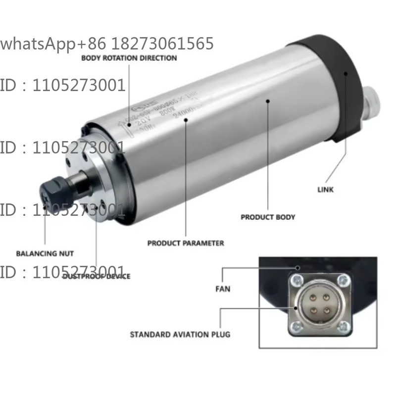Water Cooled Spindle - Motor de husillo refrigerado por agua,