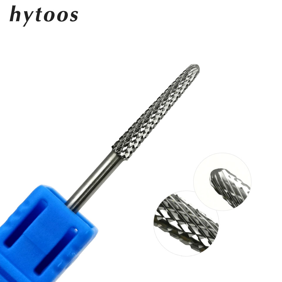 Carbide End Mill - HYTOOS-brocas largas para limpieza de cutículas,